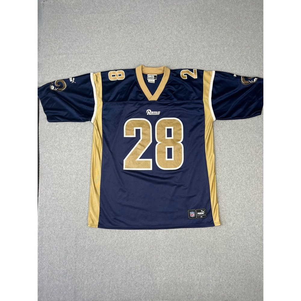 Vintage St Louis Rams Football Jersey‎ Mens XL Blue 90s Puma Marshall Faulk